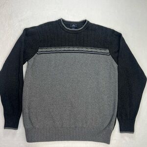 Docker’s Men’s Sweater Light And Dark Grey Long Sleeved Heavy Size Large